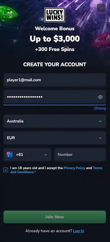 Deposit at Lucky Wins Casino App
