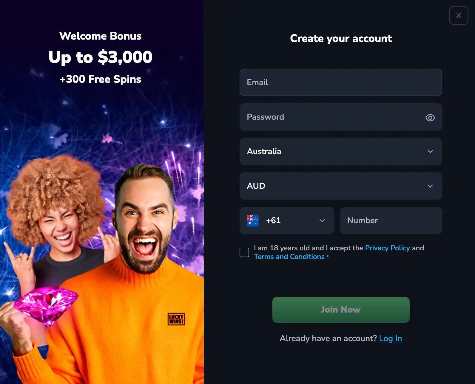 lucky wins casino login